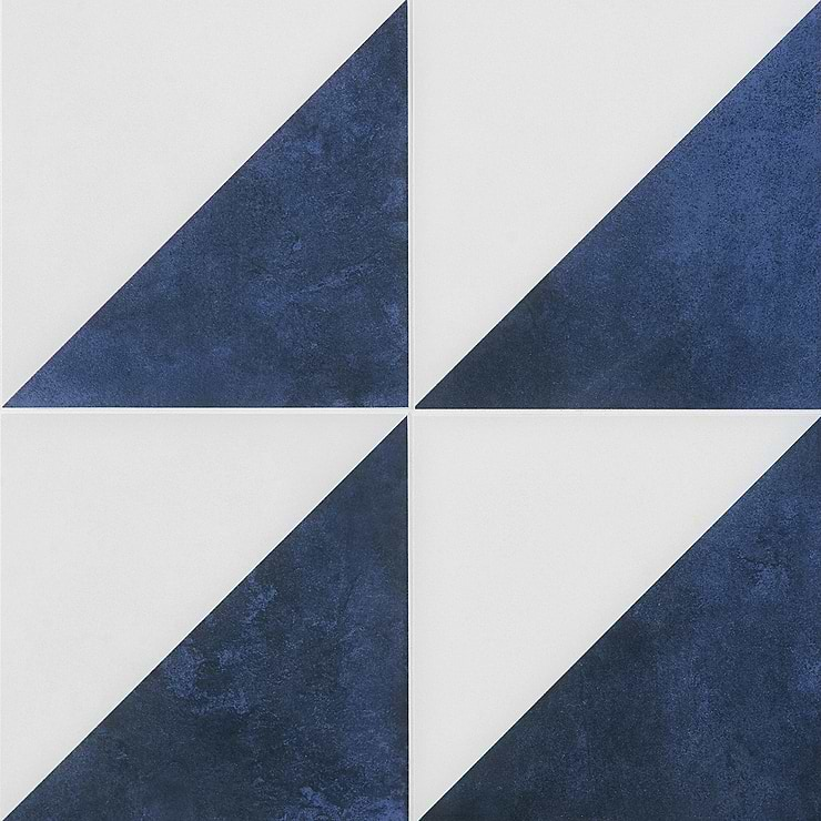 Art Geo Cement Dos Blue by Elizabeth Sutton 8x8 Matte Porcelain Tile