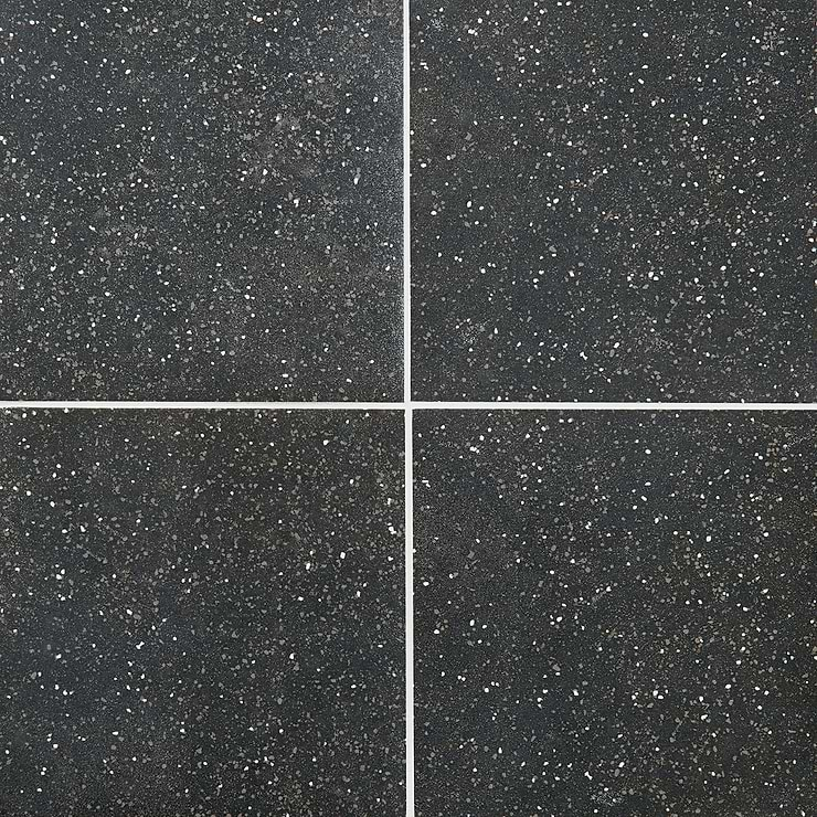 Art Geo by Elizabeth Sutton Terrazzo Charcoal Gray 8x8 Matte Porcelain Tile