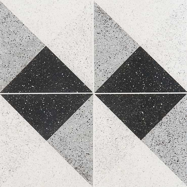 Art Geo by Elizabeth Sutton Terrazzo Deco Charcoal Gray 8x8 Matte Porcelain Tile: Pattern 3