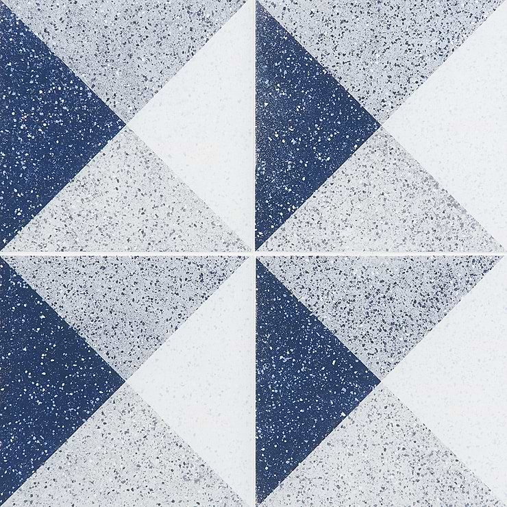 Art Geo by Elizabeth Sutton Terrazzo Deco Blue 8x8 Matte Porcelain Tile