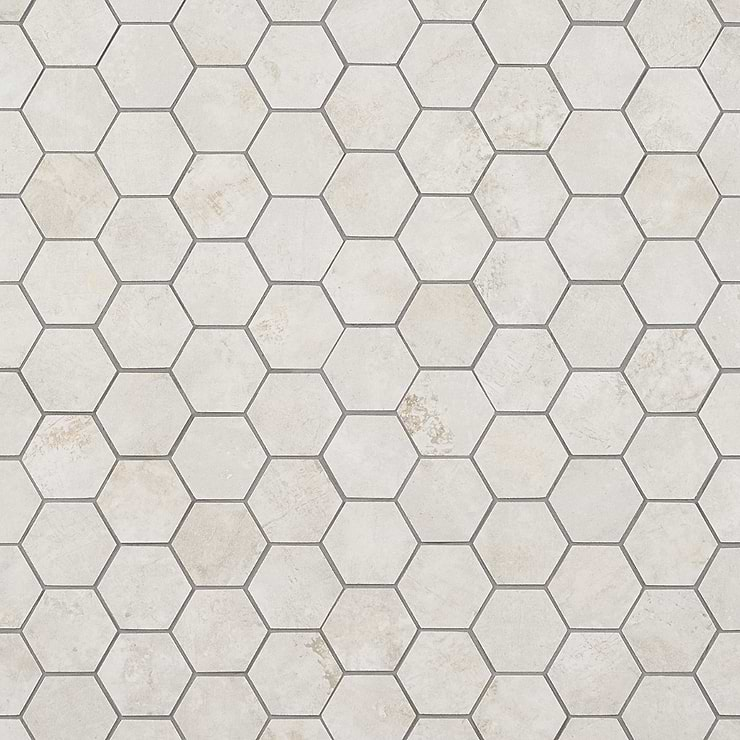 Portrait Ivory 2" Hexagon Matte Porcelain Mosaic Tile