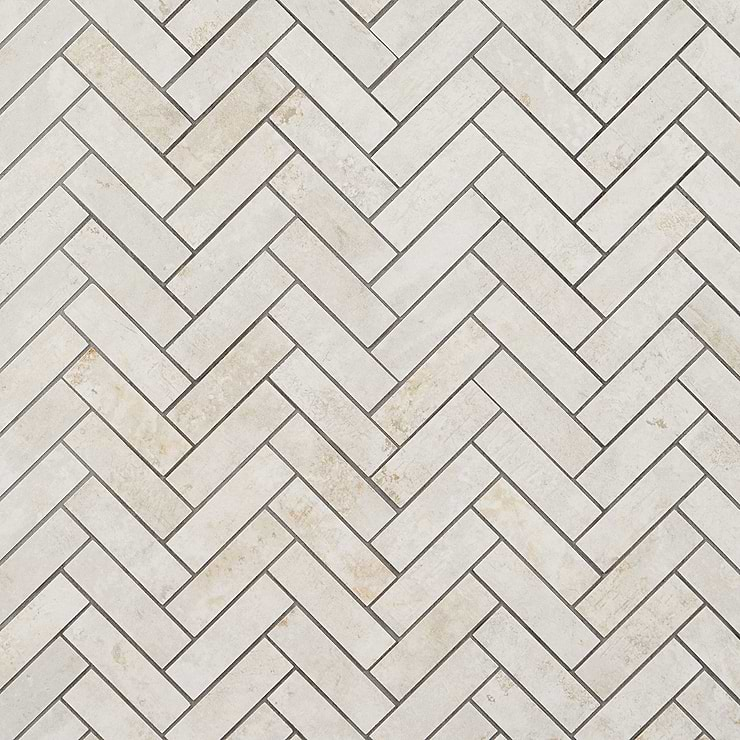 Portrait Ivory 1x4 Herringbone Matte Porcelain Mosaic Tile