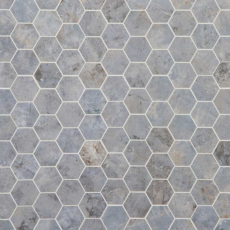 Portrait Ocean Blue 2" Hexagon Matte Porcelain Mosaic Tile