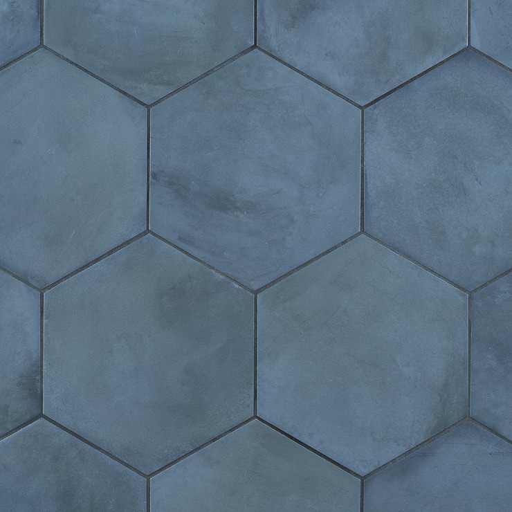 Ava Blue Ocean 8" Hexagon Matte Porcelain Tile