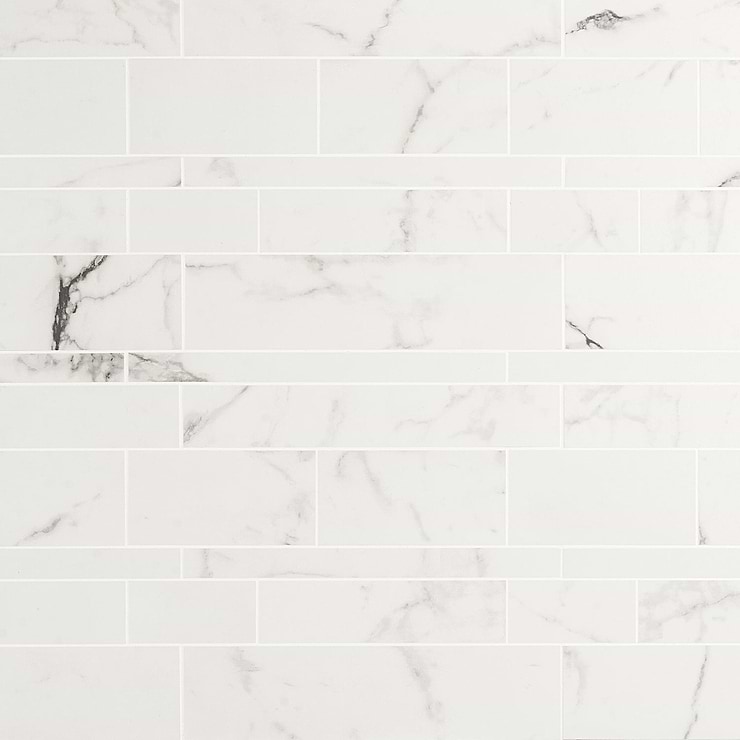 DreamStone Statuario Venato Railroad Matte Porcelain Mosaic