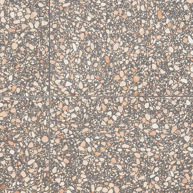 Terrazzo Italy Dolce Rina Gray 24x24 Honed Terrazzo Tile