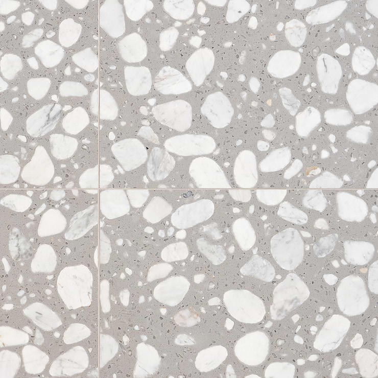 Terrazzo Italy Sacra Grigio Gray 24x24 Honed Terrazzo Tile