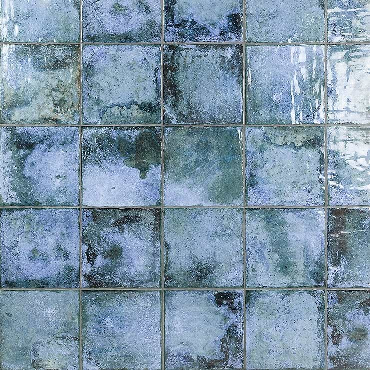 Angela Harris Dunmore Blue 8x8 Polished Ceramic Wall Tile