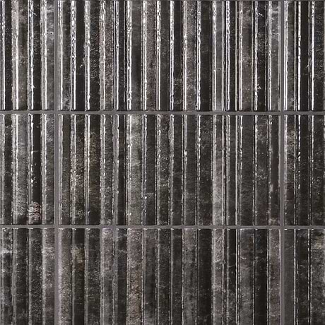 Curve Fluted Black 6x12 3D Glossy Ceramic Tile