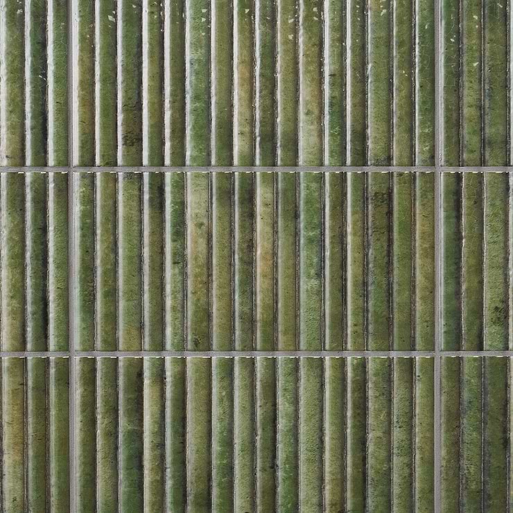 Curve Fluted Green 6x12 3D Glossy Ceramic Tile