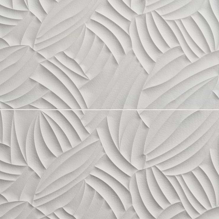 Wonderland 3D Garden White 12x36 Polished Ceramic Tile