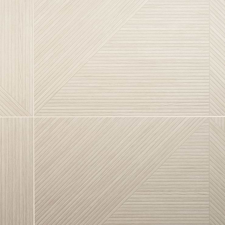 Enso Ash Beige 24x48 Ribbed Matte Porcelain Wood Look Tile