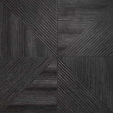 Enso Charcoal Black 24x48 Ribbed Matte Porcelain Wood Look Tile