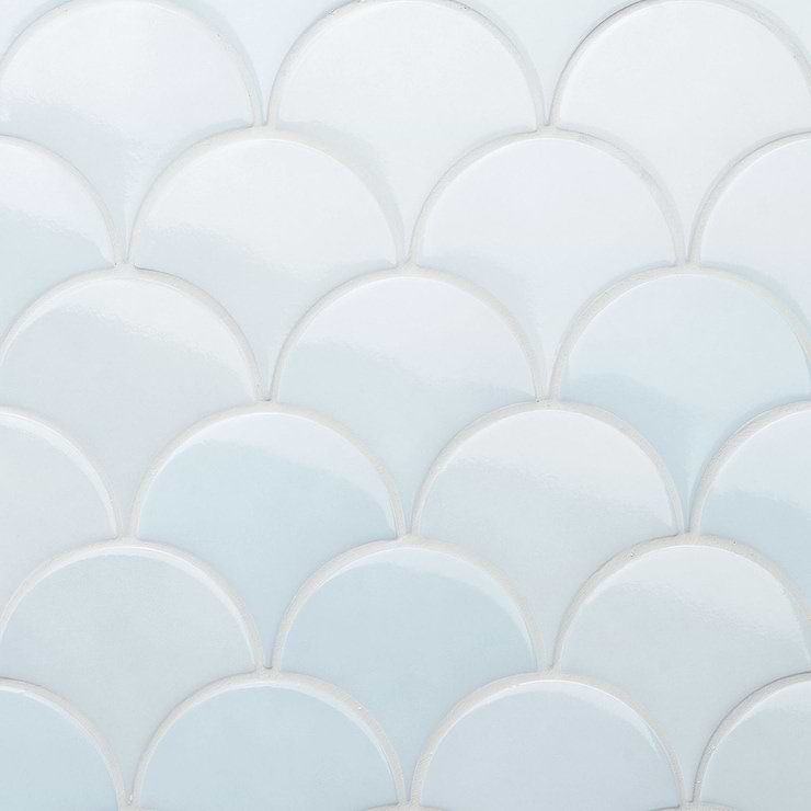 Highwater Maya Blue 2x5 Fishscale Polished Ceramic Wall Tile