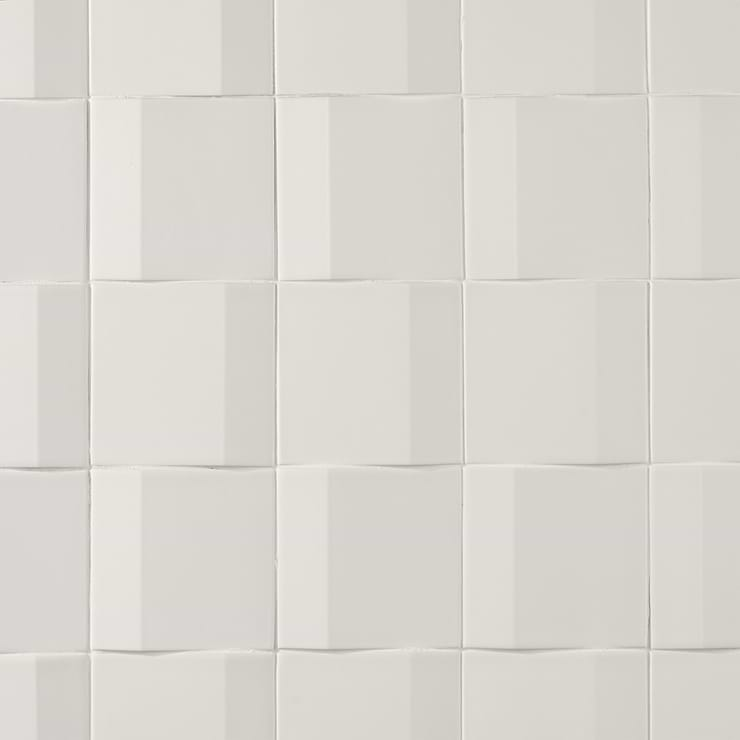 Zeal Edge 3D White 5x5 Matte Porcelain Tile