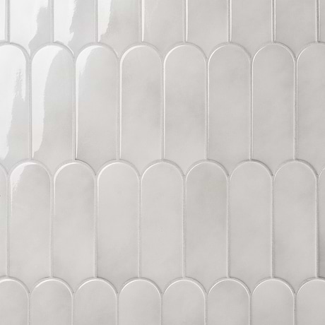 Parry Mist Gray 3x8 Fishscale Glossy Ceramic Wall Tile