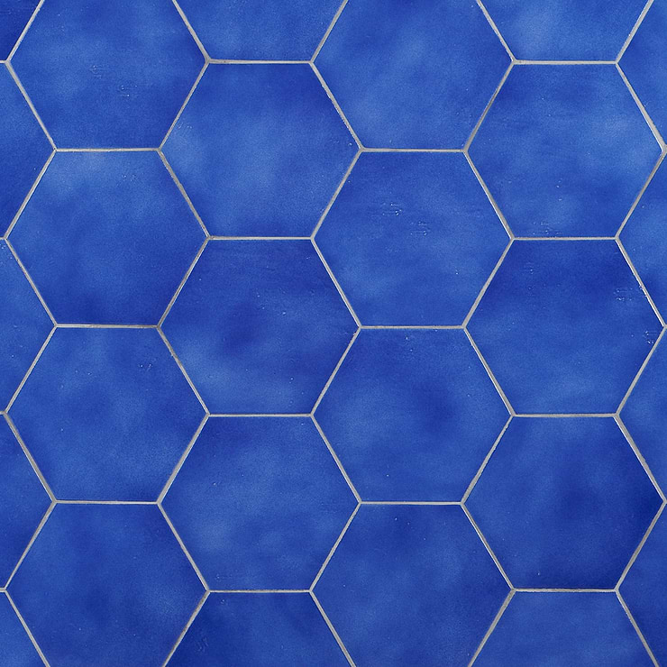 Cavallo Poseidon Blue 7" Hexagon Glossy Porcelain Tile