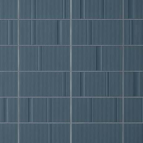 Division Blue 8x16 Fluted 3D Matte Ceramic Wall Tile