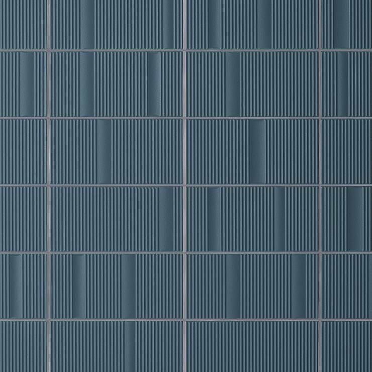 Division Blue 8x16 Fluted 3D Matte Ceramic Wall Tile