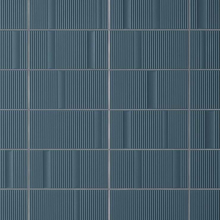 Division Blue 8x16 Fluted 3D Matte Ceramic Wall Tile