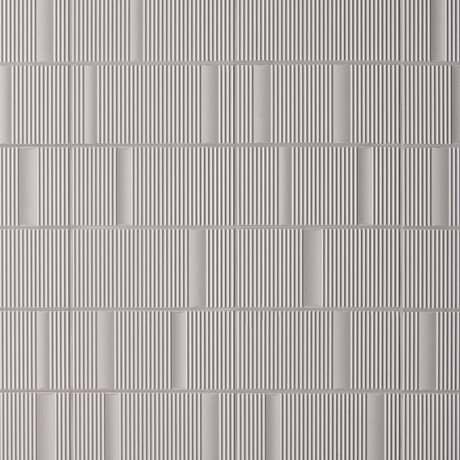 Division Silver 8x16 Fluted 3D Matte Ceramic Wall Tile