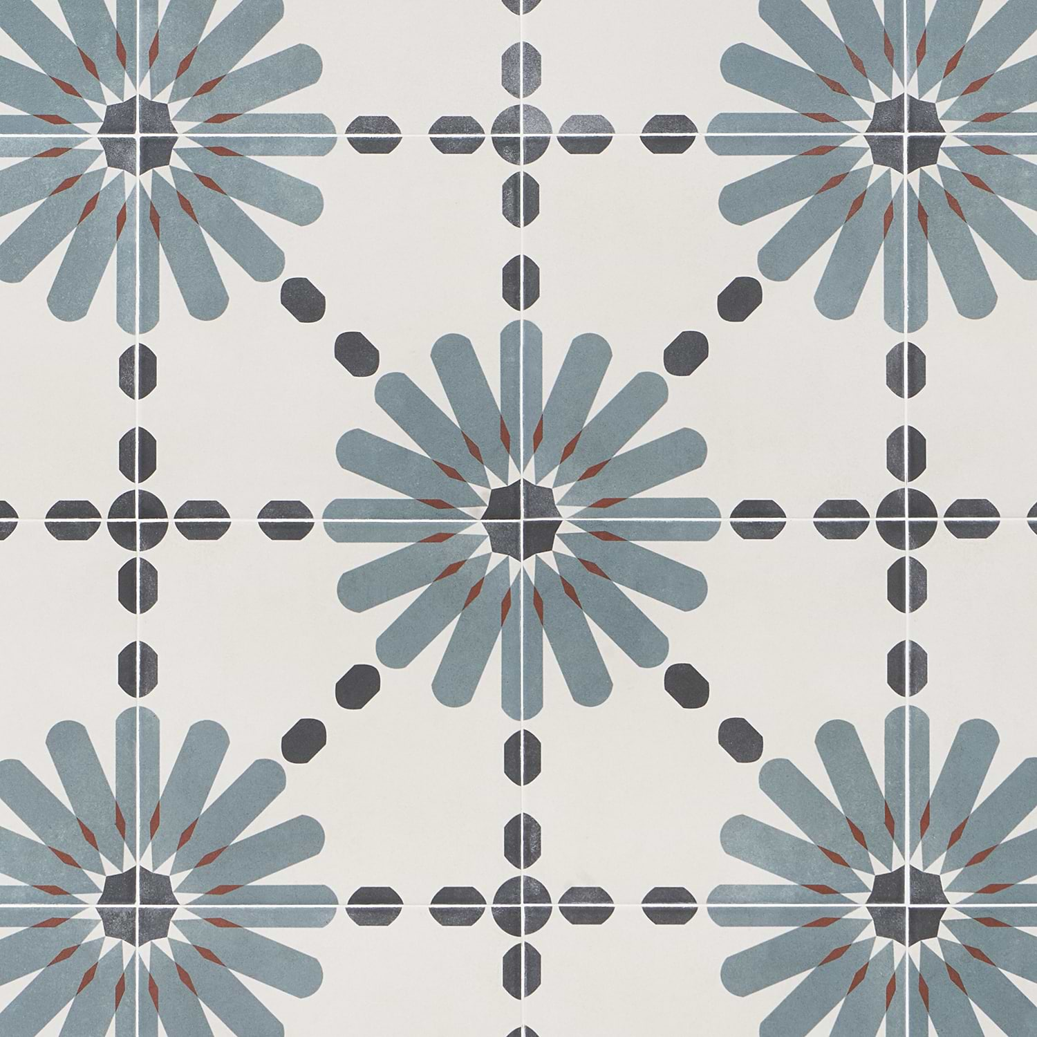 Lapaz Daisy Blue 9x9 Matte Porcelain Tile