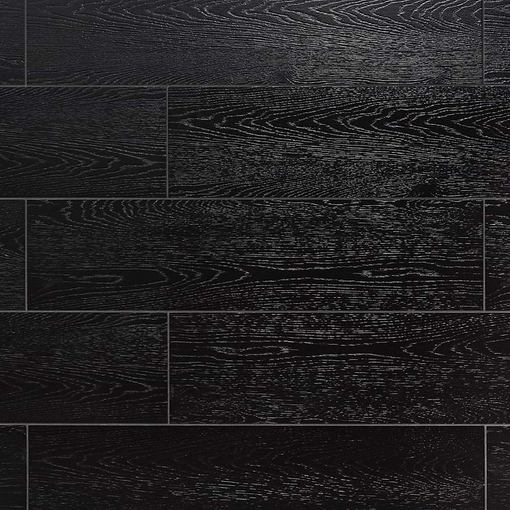 Skoven Nero 8x36 Black Matte Porcelain Wood Look Tile