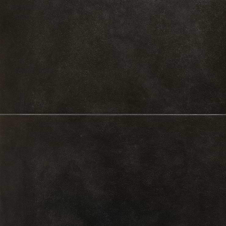 Rethink Leather Black 24x24 Matte Porcelain Tile