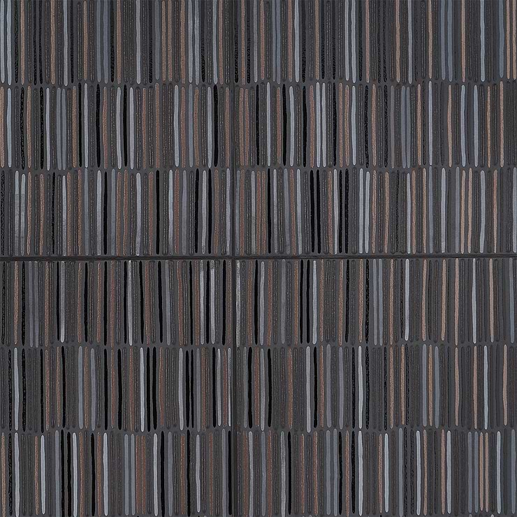 Setana Black 12x24 Artisan Decor Porcelain Tile