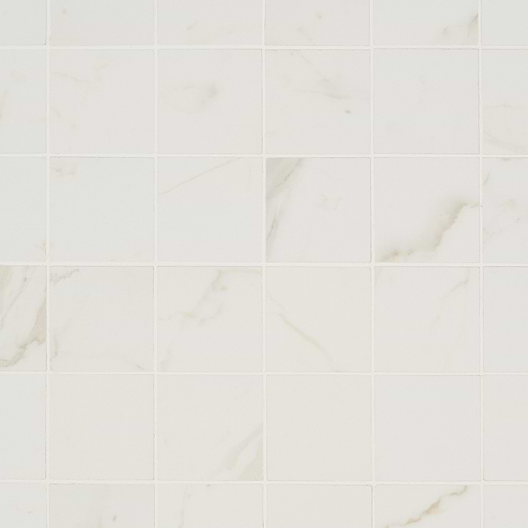 Versilia Calacatta Oro Mosaic Matte 2x2 Porcelain Tile