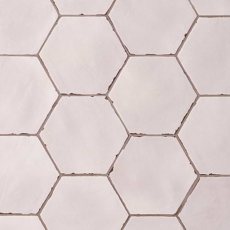 Sasha Hex Oxalis Rose 6" Matte Porcelain Hexagon Tile