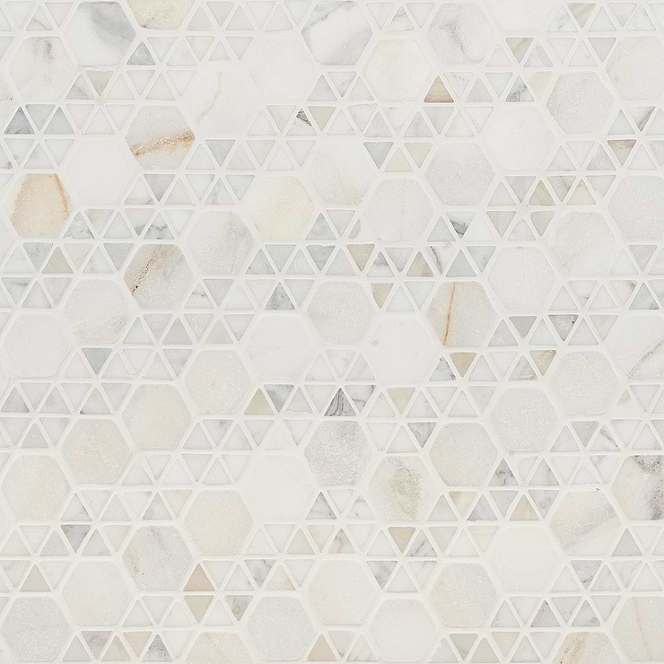 Aspekt Hex Matte Calacatta Mosaic