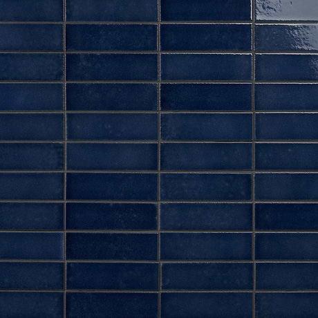 Color One Jean Blue 2x8 Glossy Lava Stone Tile