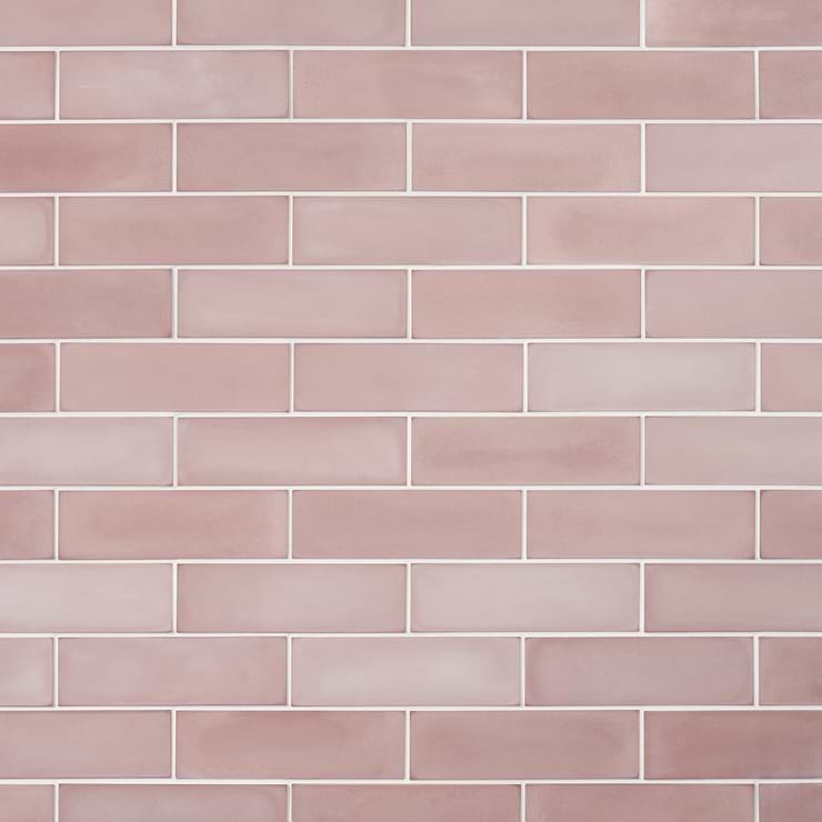 Color One Coral Pink 2x8 Matte Cement Tile