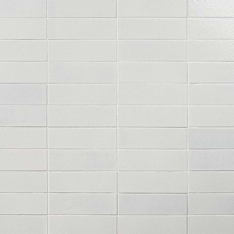 Color One Cotton White 2x8 Glossy Lava Stone Tile