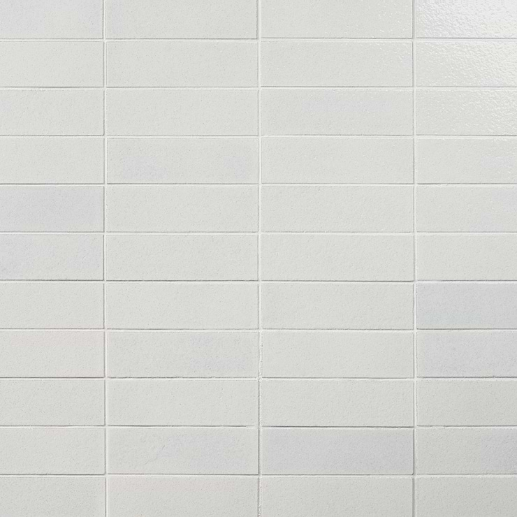 Color One Cotton White 2x8 Glossy Lava Stone Tile