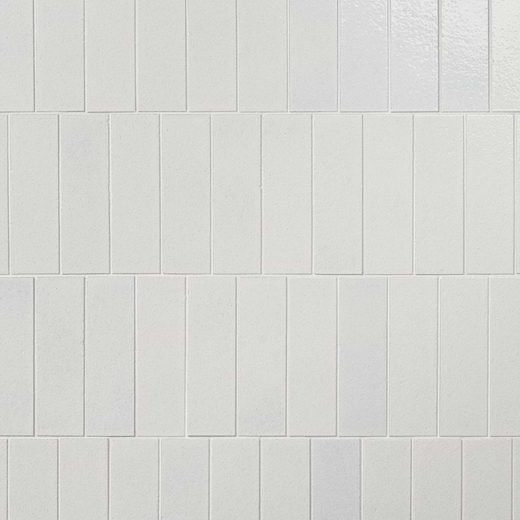 Color One Cotton White 2x8 Glossy Lava Stone Tile