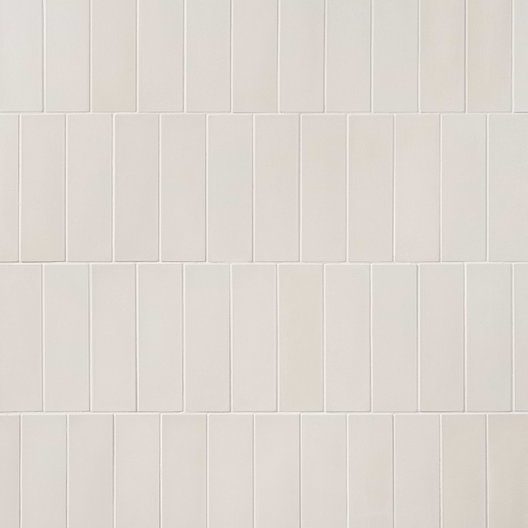 Color One Chalk White 2x8 Matte Cement Tile