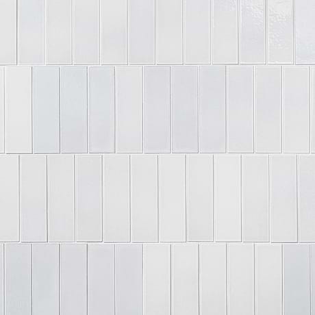 Color One Milk White 2x8 Glossy Lava Stone Tile