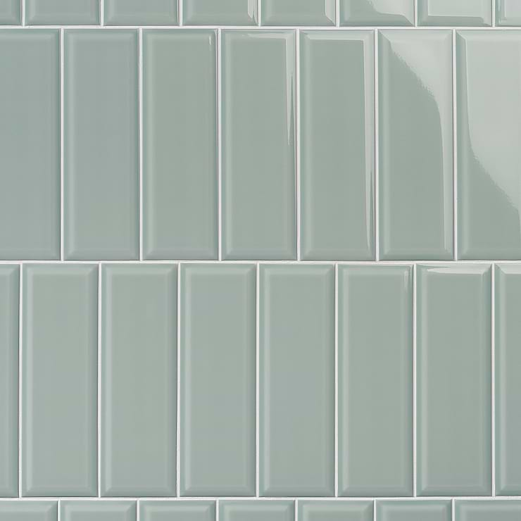 Rise Sage Green 4x12 Beveled Glossy Ceramic Subway Tile