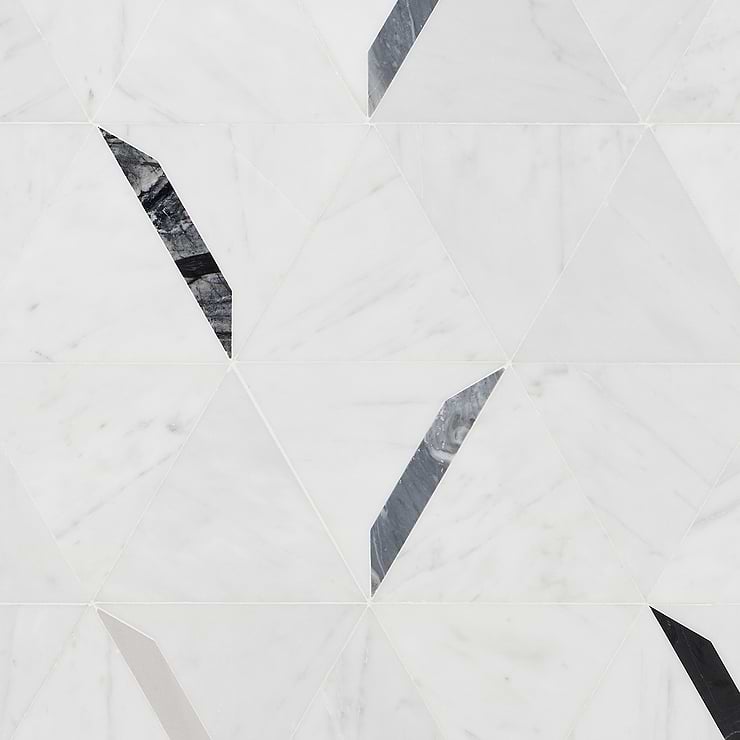 Tres Grigio Polished Marble Mosaic Tile