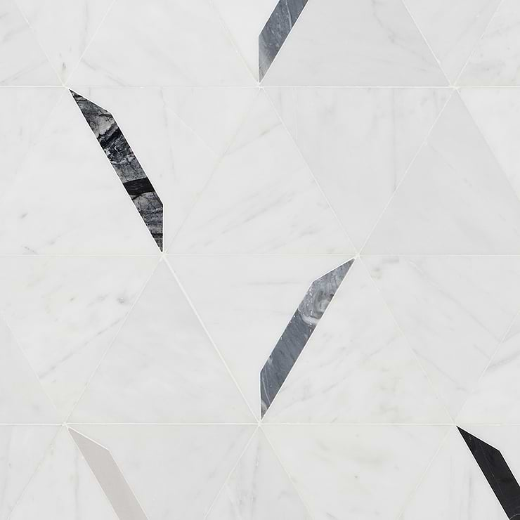 Tres Grigio Polished Marble Mosaic Tile