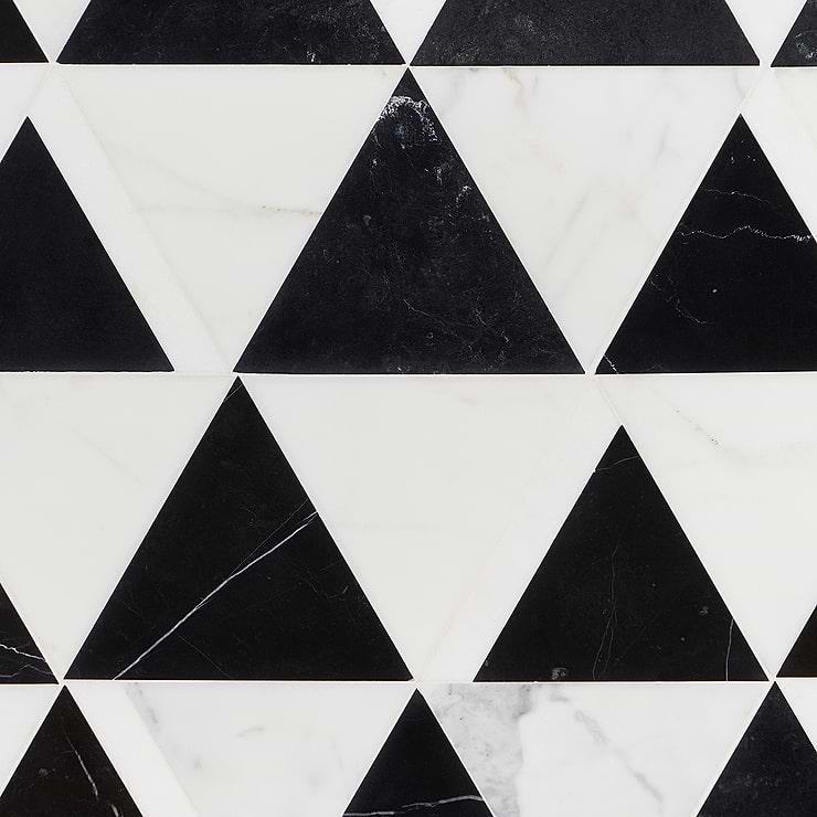 Tres Gris Nero Polished Marble Mosaic Tile 