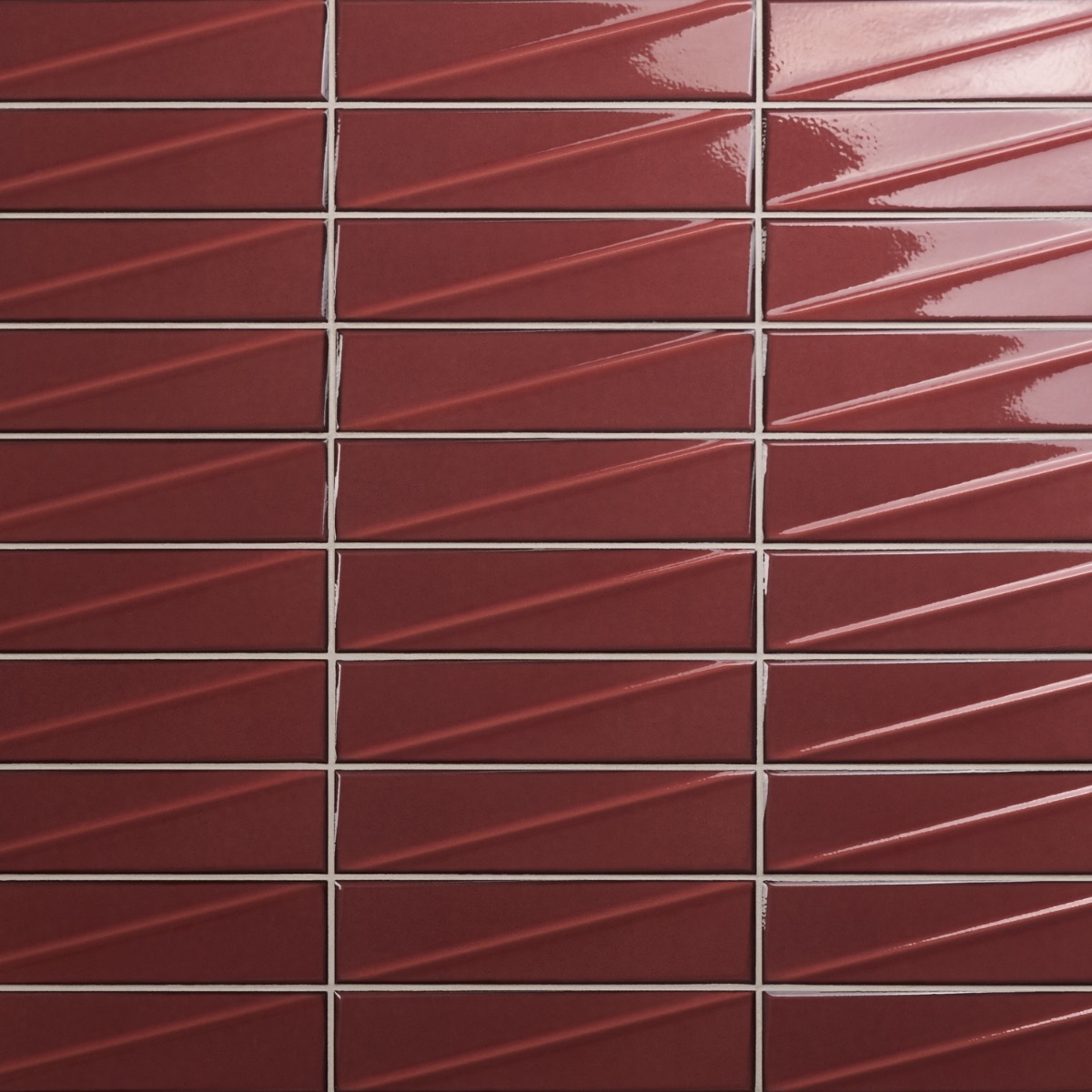 Axelle Ruby Red 3x12 3D Glossy Ceramic Subway Tile