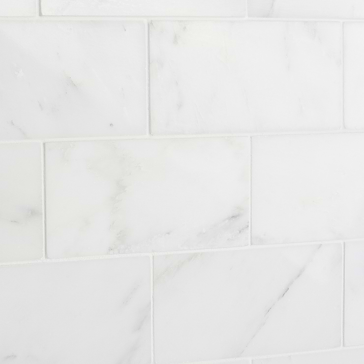 Asian Statuary White 3x6 Polished Marble Subway Tile