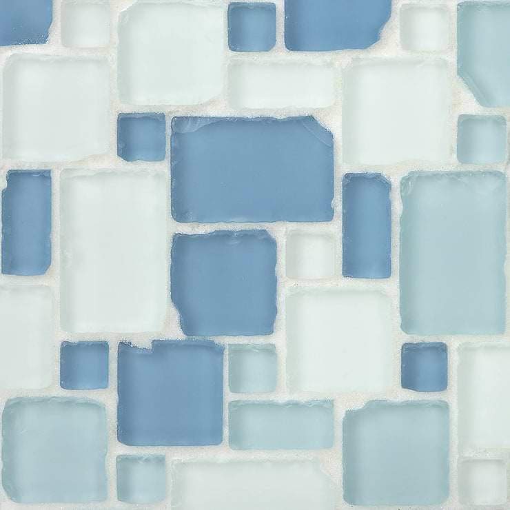 Coastal Seaside French Pattern Beached Frosted Glass Tile