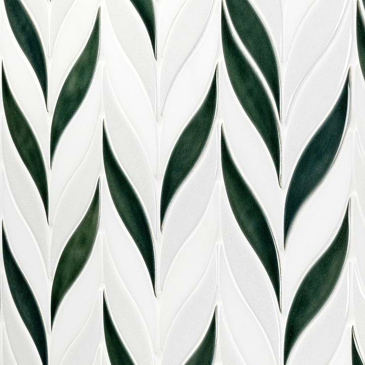 Nabi Sprig Deep Emerald Marble and Ceramic Tile 