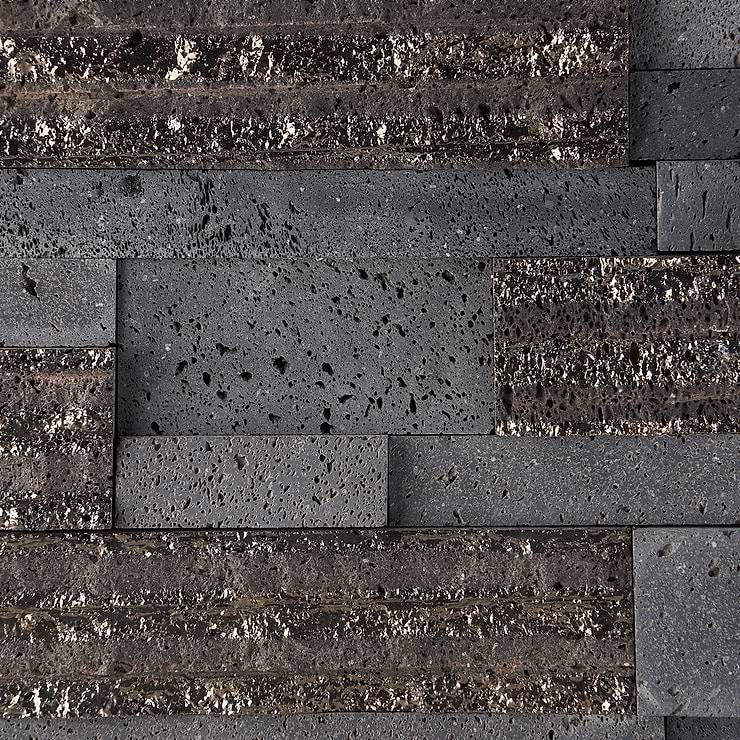 StackStone 3D Steel Gray Marble Ledger Panel Mosaic Wall Tile