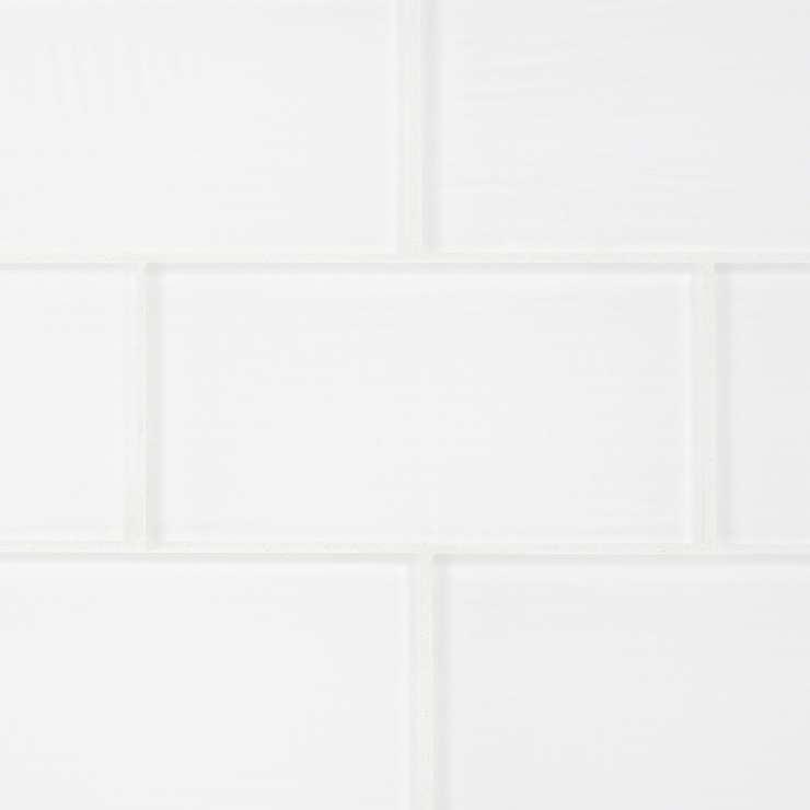 Loft Super White Frosted 3x6 Glass Subway Wall Tile