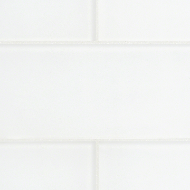 Loft Super White 4x12 Frosted Glass Subway Wall Tile